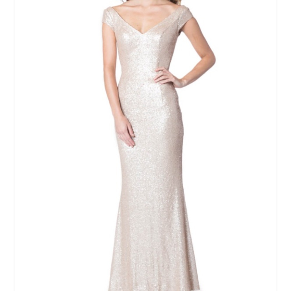 Bari Jay Gold Sequin Dress